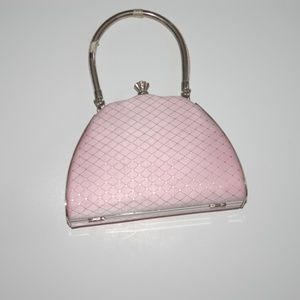 Vintage Handbag Pink Polka Dot Clucht